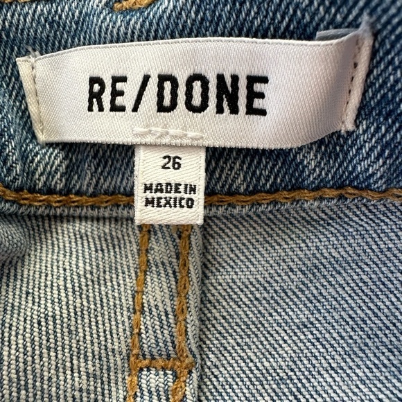 RE/Done 90’s High Rise Ankle Crop Distressed Jeans in Worn Bright Blue - Picture 7 of 14